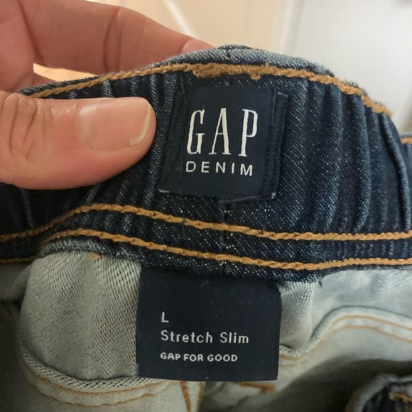 GAP stretch slim boys size large elastic drawstring waste jeans - Picture 4 of 4